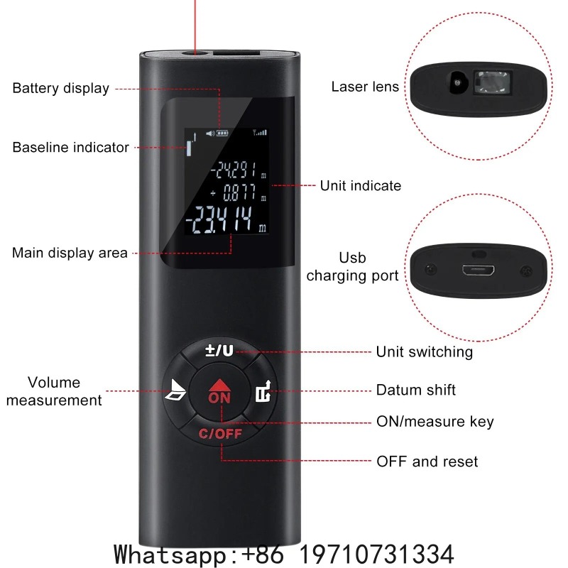 Laser Distance Measure - 40M/60M 미니 스마트 레이저 거리 측정기