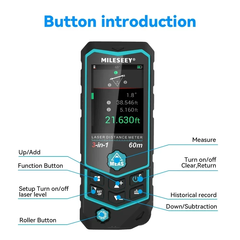 마일리시 R2B 60M USB 충전 3 in 1 다기능 - Laser Distance Measure 리뷰 및 가격