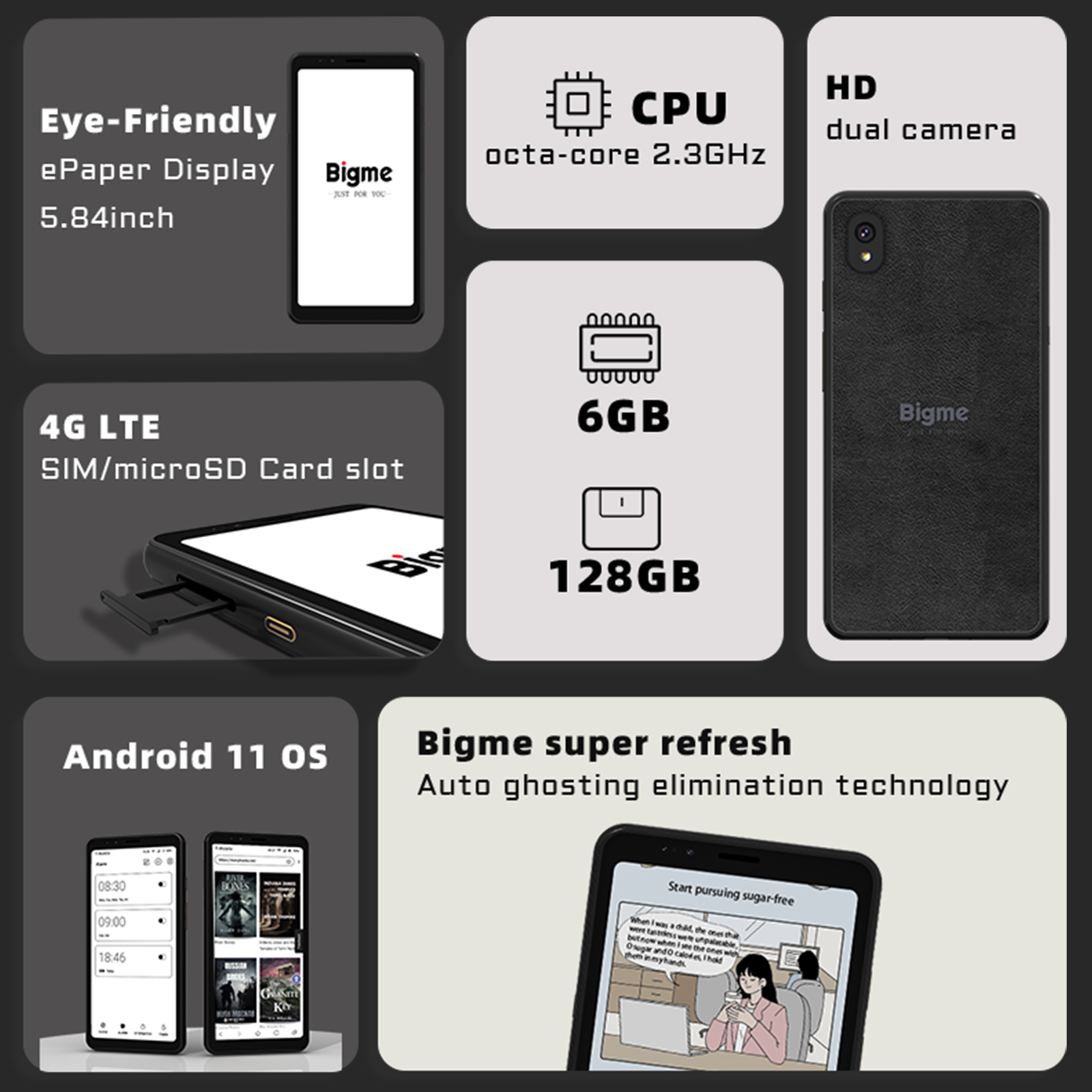 BIGME Hibreak 전자책 리더기 5.84인치 E - E-Ink Tablet Reader 리뷰 및 가격