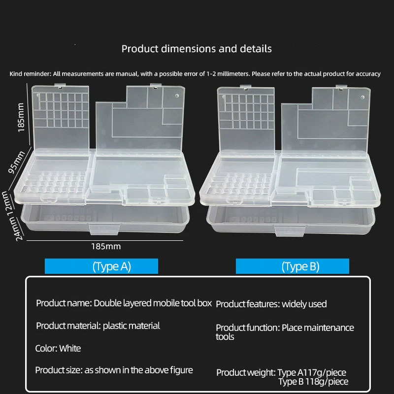 이중층 전자 투명 플라스틱 부품 보관함 나사 액세서리  - Electronics Gadgets And Accessories 리뷰 및 가격