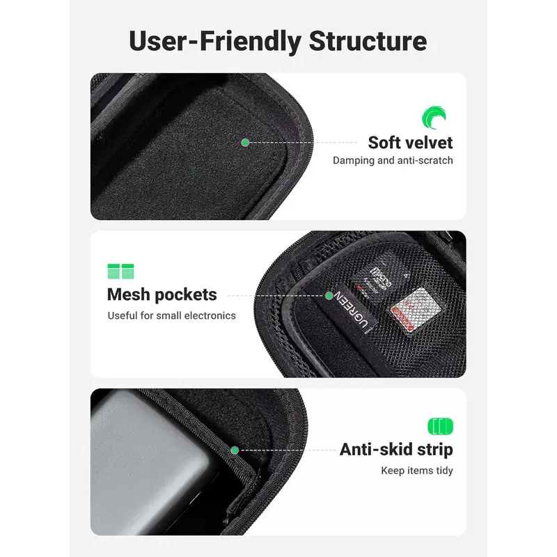 오리지널 유그린 여행용 액세서리 가방 휴대용 케이블 정 - Electronics Gadgets And Accessories 리뷰 및 가격